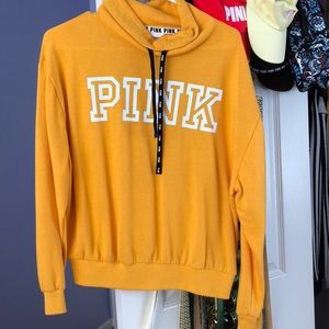 PINK gold crewneck sweater